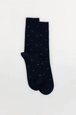 Pedro del Hierro Meias-Meias com logotipo esportivo Azul