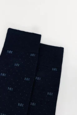 Pedro del Hierro Meias-Meias com logotipo esportivo Azul