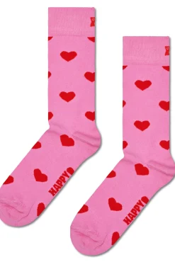 Happy Socks Meias|Meias-Meias Coração Unissex rosa