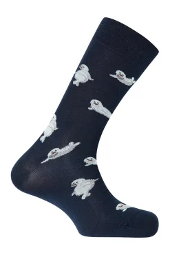 Punto Blanco Meias-Meias curtas de algodão com focas do mar azul