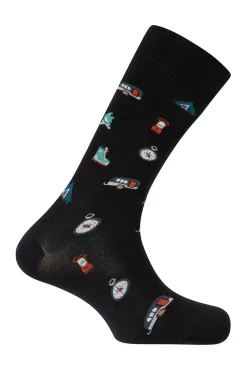 Punto Blanco Meias-Meias curtas de algodão para acampamento preto