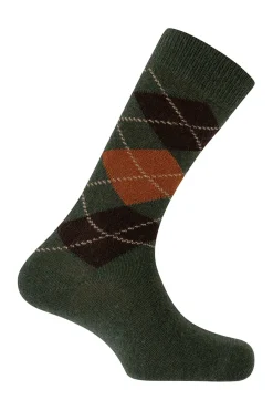 Punto Blanco Meias-Meias curtas de lã de caxemira com losangos verde