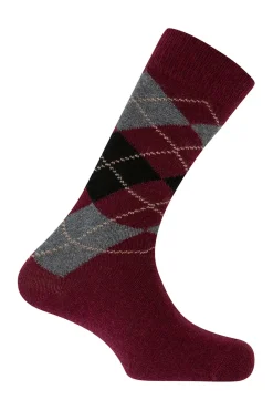 Punto Blanco Meias-Meias curtas de lã de caxemira com losangos estampado