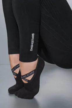 Dash and Stars Meias-Meias de balé de algodão preto
