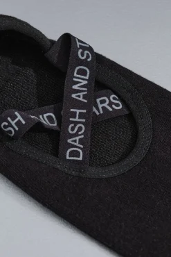 Dash and Stars Meias-Meias de balé de algodão preto