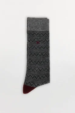 Pedro del Hierro Meias-Meias de lã com motivos gregos Cizento