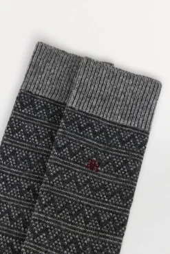 Pedro del Hierro Meias-Meias de lã com motivos gregos Cizento