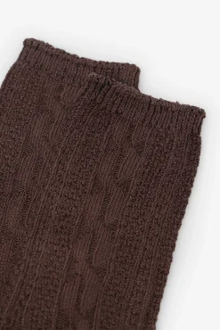 Cortefiel Meias-Meias longas estruturadas Castanho