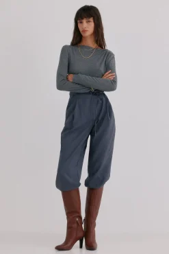 Hoss Intropia T-Shirts-Mercedes. Top drapeado Cinzento