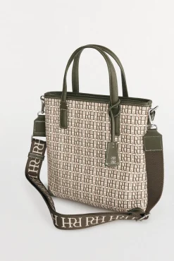 Pedro del Hierro Malas-mini bolsa de mala de tiracolo tipo tote com monograma Verde