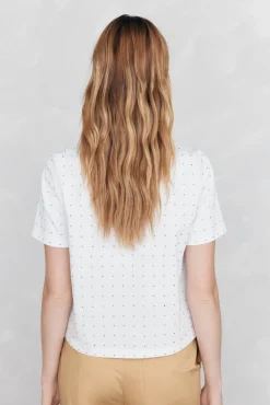 Pedro del Hierro T-Shirts-Mini camiseta cravejada Branco