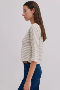 Hoss Intropia T-Shirts-Mireia. Camiseta de manga francesa Beige