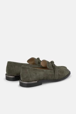 Alma en Pena Mocassins|Calçado De Couro-Mocassim com detalhe de nó Verde