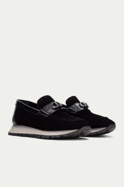 Hispanitas Mocassins|Calçado De Couro-Mocassim esportivo Kiowa e adorno KANSAS Preto