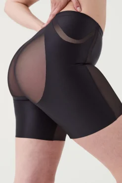 Spanx Roupa Interior-moldador de cetim e tule preto