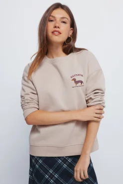 Springfield Sweatshirts-Moletom com capuz de cachorro- sweatshirt cru