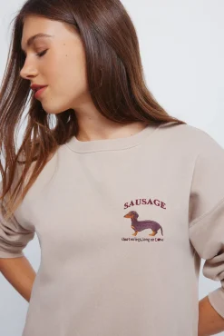 Springfield Sweatshirts-Moletom com capuz de cachorro- sweatshirt cru