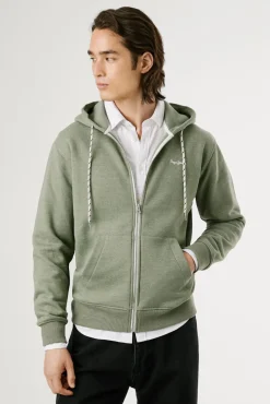 Pepe Jeans Sweatshirts-Moletom com Sweatshirt e zíper verde