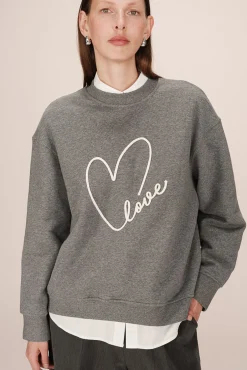 Grace & Mila Sweatshirts-Moletom oversized sweatshirt Cinzento