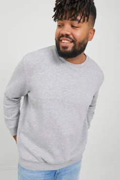 Jack & Jones PLUS Sweatshirts-Moletom Plus Sweatshirt regular fit cinzento