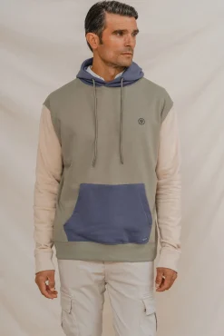 Celopman Sweatshirts-Moletom Sweatshirt tricolor verde