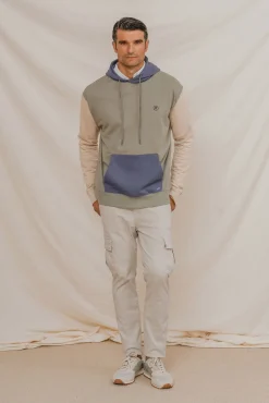 Celopman Sweatshirts-Moletom Sweatshirt tricolor verde