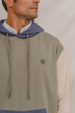 Celopman Sweatshirts-Moletom Sweatshirt tricolor verde