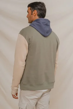 Celopman Sweatshirts-Moletom Sweatshirt tricolor verde