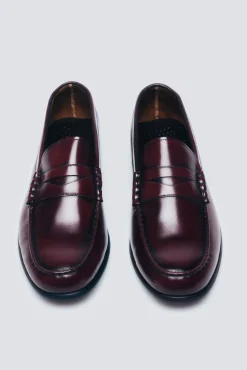 Springfield Sapato Social-Máscara de mocassim de pele vermelho