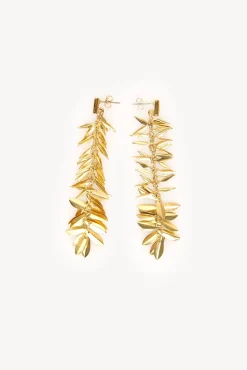 Hoss Intropia Joalharia E Bijuteria-Nabis. Brincos folhas Dourado