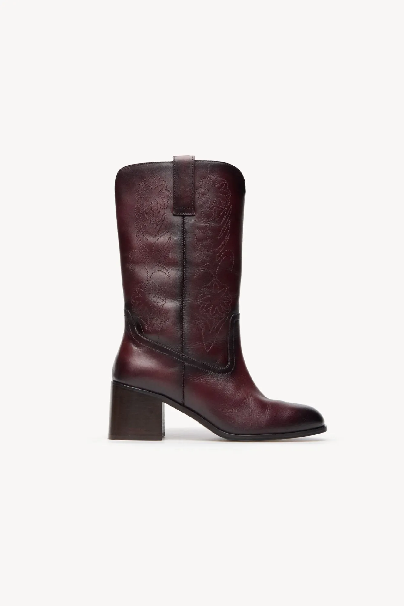 Hoss Intropia Saltos|Botas-Nadia. Bota de pele com bordado de flores Vermelho