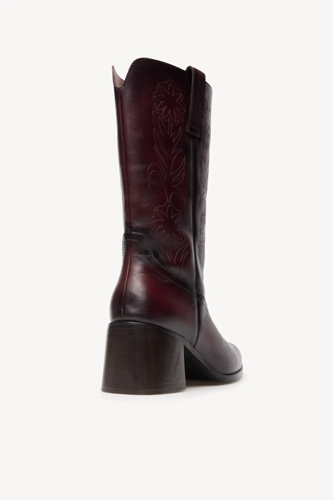 Hoss Intropia Saltos|Botas-Nadia. Bota de pele com bordado de flores Vermelho