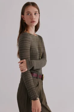 Hoss Intropia T-Shirts-Nadine. Riscas estampado listrada Verde