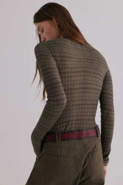 Hoss Intropia T-Shirts-Nadine. Riscas estampado listrada Verde