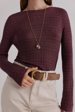 Hoss Intropia T-Shirts-Nadine. Riscas estampado listrada Roxo