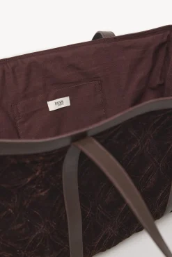 Hoss Intropia Malas-Neila. Bolsa de compras de veludo Castanho