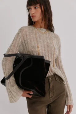 Hoss Intropia Malas-Neila. Bolsa de compras de veludo Castanho