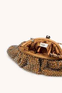 Hoss Intropia Malas-Nelsa. Bolsa mala clutch com miçangas Dourado