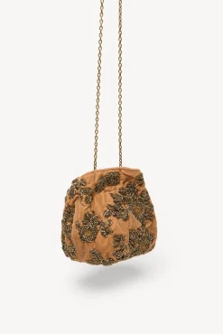 Hoss Intropia Malas-Nina. Bolsa de veludo e miçangas Dourado
