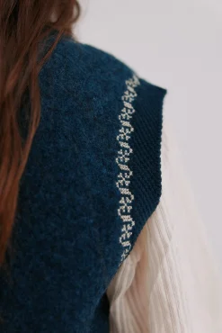 Hoss Intropia Coletes-Nunzia. Colete bordado Azul