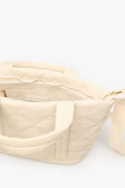 Cortefiel Malas-Nylon acolchoado porque Ecru