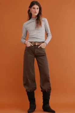 Hoss Intropia T-Shirts-Olha. T-shirt de gola alta. Castanho