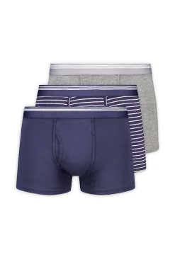 Cortefiel Roupa Interior-Pack 3 boxers malha Azul