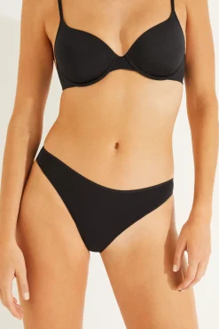 Women'secret Roupa Interior-Pack 3 cuecas brasileiras microfibra preto