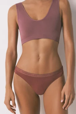 Women'secret Roupa Interior-Pack 7 tangas algodão logo bordado branco