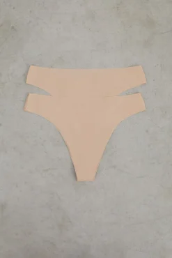 Dash and Stars Roupa Interior-Pack 2 tangas nude cru