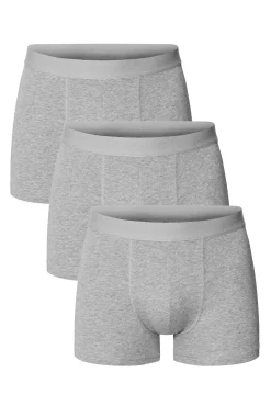 Bread & Boxers Roupa Interior-Pack de 3 boxers de algodão orgânico em mescla cinza cinzento