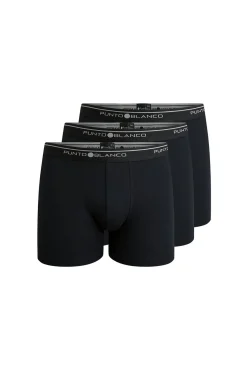 Punto Blanco Roupa Interior-Pack de 3 boxers de algodão preto