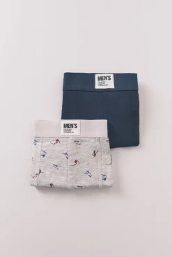 Women'secret Roupa Interior-Pack de 2 boxers de cuecas para esqui azul