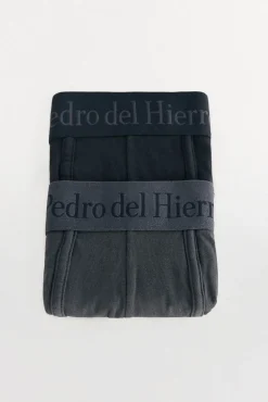Pedro del Hierro Roupa Interior-Pack de 2 boxers em malha Preto